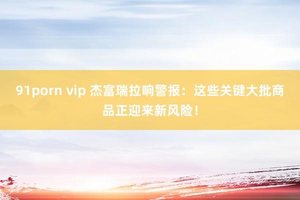 91porn vip 杰富瑞拉响警报：这些关键大批商品正迎来新风险！