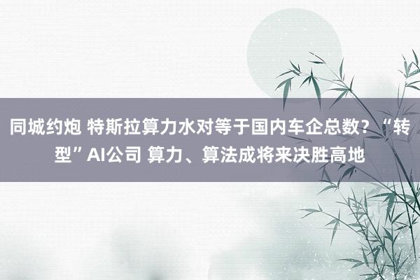 同城约炮 特斯拉算力水对等于国内车企总数？“转型”AI公司 算力、算法成将来决胜高地