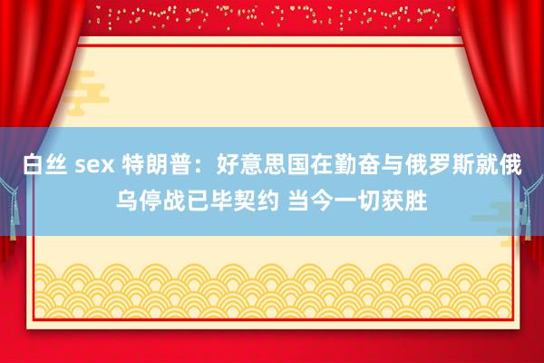 白丝 sex 特朗普：好意思国在勤奋与俄罗斯就俄乌停战已毕契约 当今一切获胜